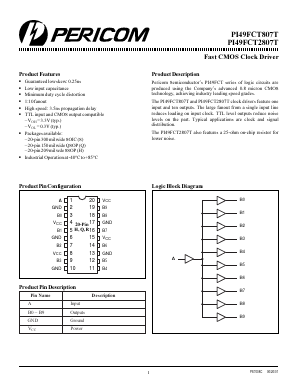 PI49FCT807TQC Datasheet PDF Pericom Semiconductor