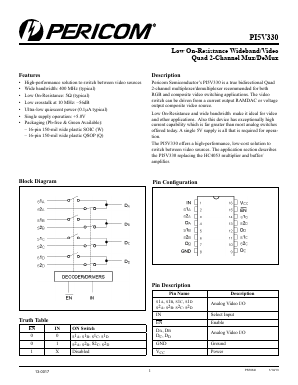 PI5V330Q Datasheet PDF Pericom Semiconductor