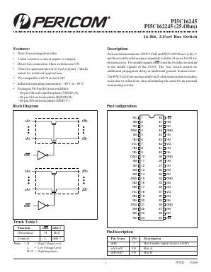 PI5C16245VE Datasheet PDF Pericom Semiconductor