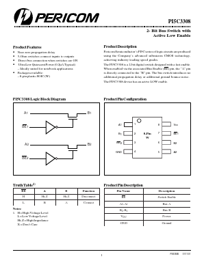 PI5C3308W Datasheet PDF Pericom Semiconductor