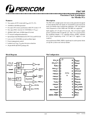 PI6C105 Datasheet PDF Pericom Semiconductor