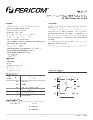 PI5A3157CEX Datasheet PDF Pericom Semiconductor