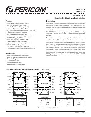PI5A391 Datasheet PDF Pericom Semiconductor