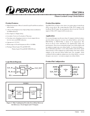 PI6C2501AWE Datasheet PDF Pericom Semiconductor