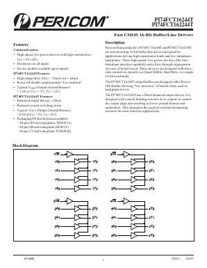 PI74FCT16244ATV Datasheet PDF Pericom Semiconductor