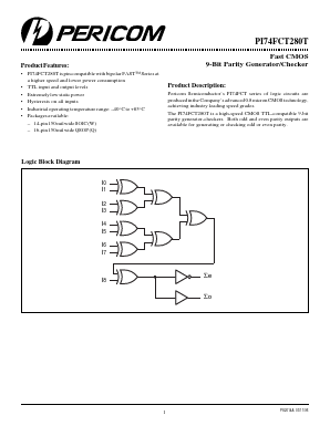 PI74FCT280BT Datasheet PDF Pericom Semiconductor