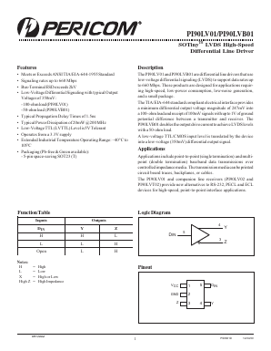 PI90LV01TEX Datasheet PDF Pericom Semiconductor