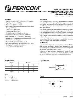 PI90LV01TX Datasheet PDF Pericom Semiconductor