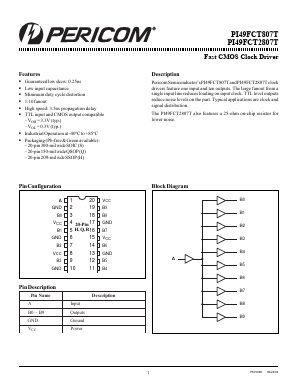 PI49FCT2807TH Datasheet PDF Pericom Semiconductor