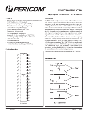 PI90LV386 Datasheet PDF Pericom Semiconductor
