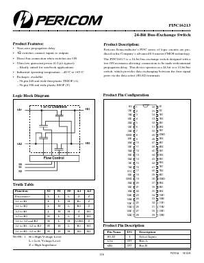 PI5C162213A Datasheet PDF Pericom Semiconductor