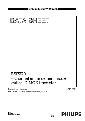 BSP220 Datasheet PDF Philips Electronics