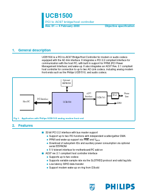 UCB1500 Datasheet PDF Philips Electronics