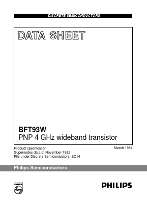 BFT93W Datasheet PDF Philips Electronics