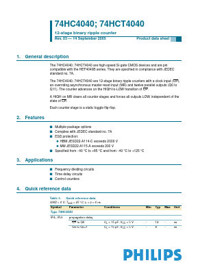 74HC4040N Datasheet PDF Philips Electronics