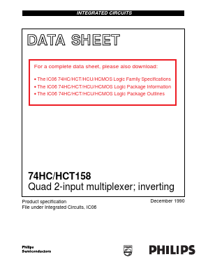 74HCT158U Datasheet PDF Philips Electronics
