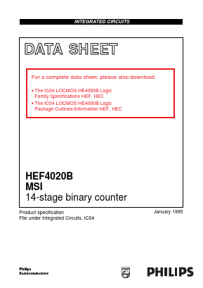 HEF4020BDF Datasheet PDF Philips Electronics