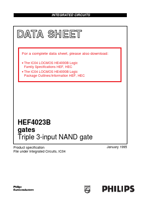 HEC4023BDT Datasheet PDF Philips Electronics