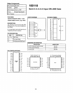 100118 Datasheet PDF Philips Electronics