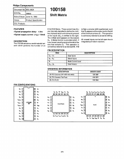 100158 Datasheet PDF Philips Electronics