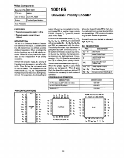 100165A Datasheet PDF Philips Electronics