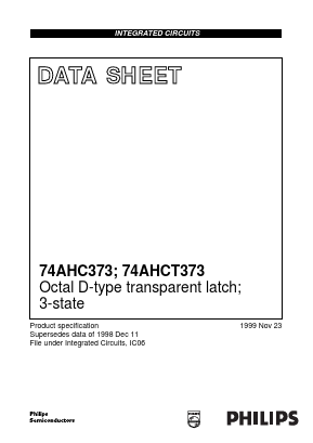 74AHC373PW Datasheet PDF Philips Electronics