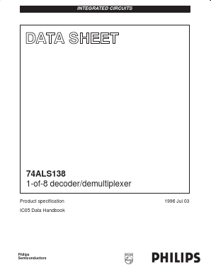 74ALS138D Datasheet PDF Philips Electronics