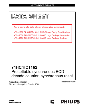 74HCT162 Datasheet PDF Philips Electronics