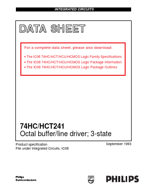 74HCT241U Datasheet PDF Philips Electronics