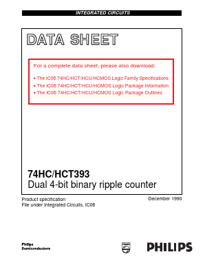 74HC393 Datasheet PDF Philips Electronics