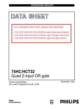 74HCT32N Datasheet PDF Philips Electronics