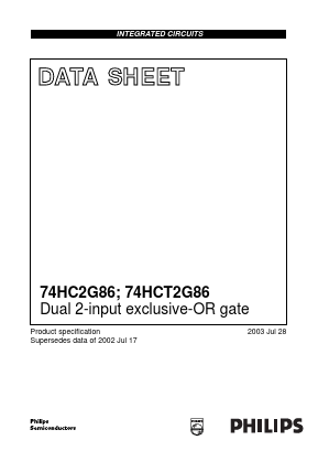 74HCT2G86DC Datasheet PDF Philips Electronics