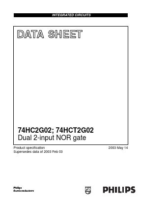 74HC2G02DP Datasheet PDF Philips Electronics
