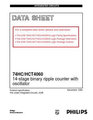 74HCT4060DB Datasheet PDF Philips Electronics