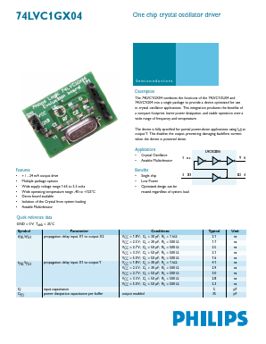 74LVC1GX04GV Datasheet PDF Philips Electronics