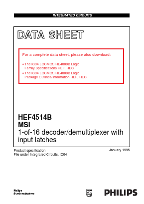 HEF4514BPN Datasheet PDF Philips Electronics