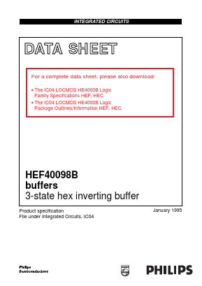 HEC40098BDB Datasheet PDF Philips Electronics