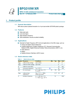 BFG310XR Datasheet PDF Philips Electronics