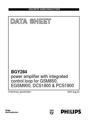 BGY284 Datasheet PDF Philips Electronics