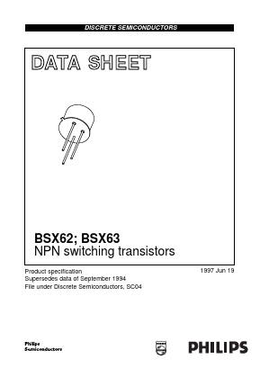 BSX62 Datasheet PDF Philips Electronics