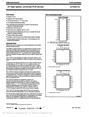 LVT22V10BBA Datasheet PDF Philips Electronics