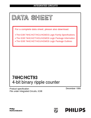 74HCT93D Datasheet PDF Philips Electronics