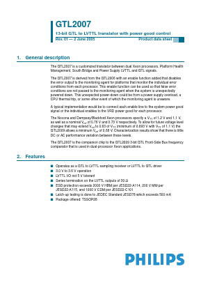 GTL2007PW Datasheet PDF Philips Electronics