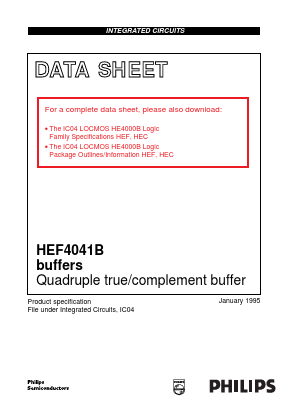 HEF4041BF Datasheet PDF Philips Electronics