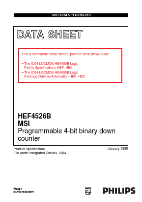 HEF4526BPB Datasheet PDF Philips Electronics