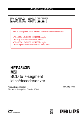 HEF4543BDB Datasheet PDF Philips Electronics
