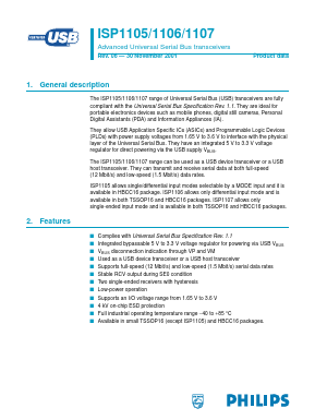 ISP1106W Datasheet PDF Philips Electronics
