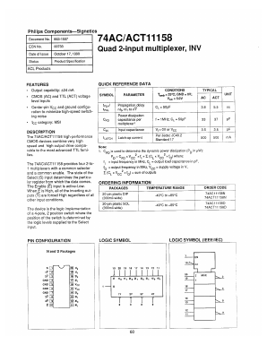 74AC11158 Datasheet PDF Philips Electronics