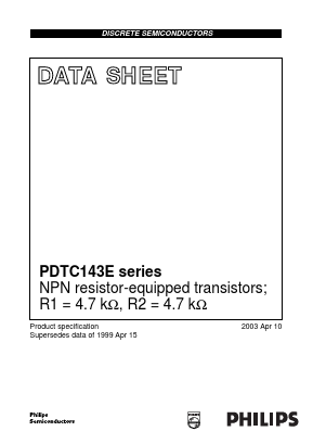 PDTC143ET Datasheet PDF Philips Electronics