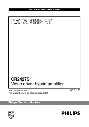 CR2427S Datasheet PDF Philips Electronics